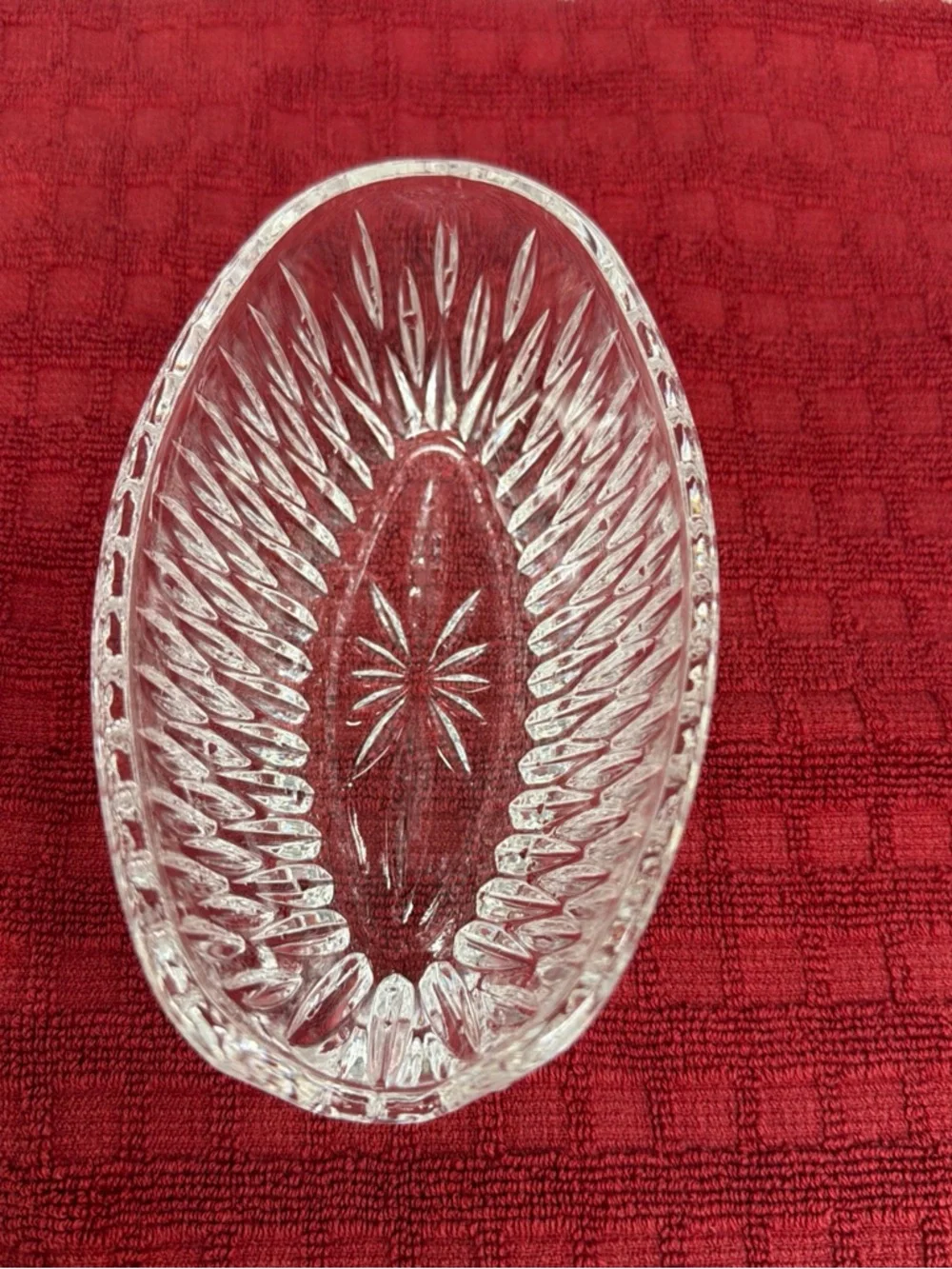 Princess House spoon fork holder lead crystal never used